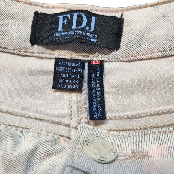 FDJ French Dressing Jeans Cottagecore Boho Ankle Burnout Faded Floral Gray 14 - Picture 7 of 9